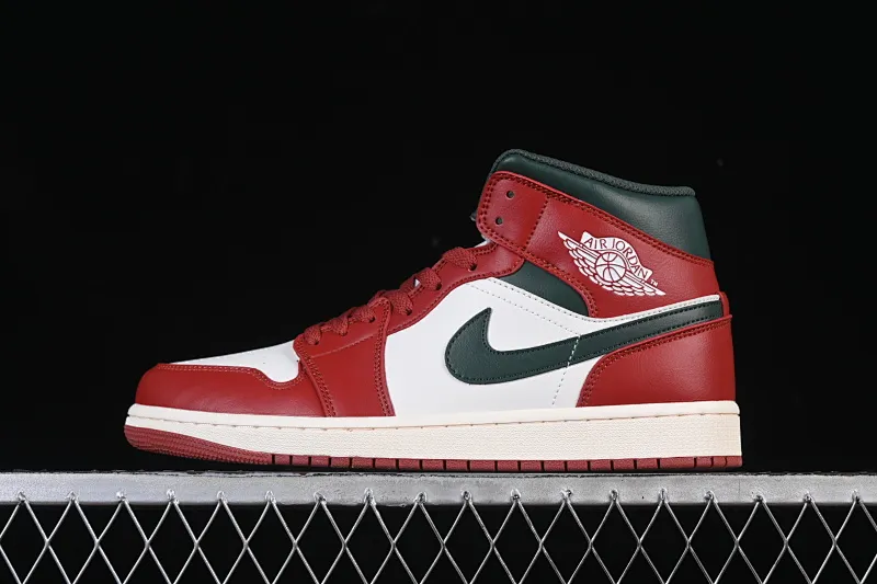 All categories Air Jordan Jordan series basketball shoes Air Jordan 1 Mid Air Jordan 1 Mid AJ1 Joe 1 white red green hook Chinese cultural casual sneakers DQ8426-105